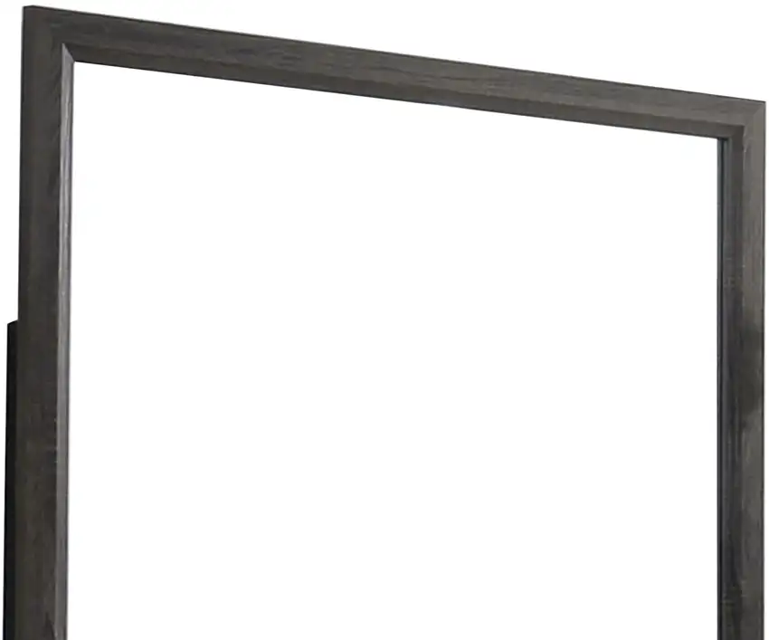 39 Inch Contemporary Wooden Frame Mirror, Gray Photo 2