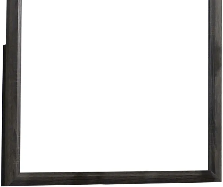 39 Inch Contemporary Wooden Frame Mirror, Gray Photo 3