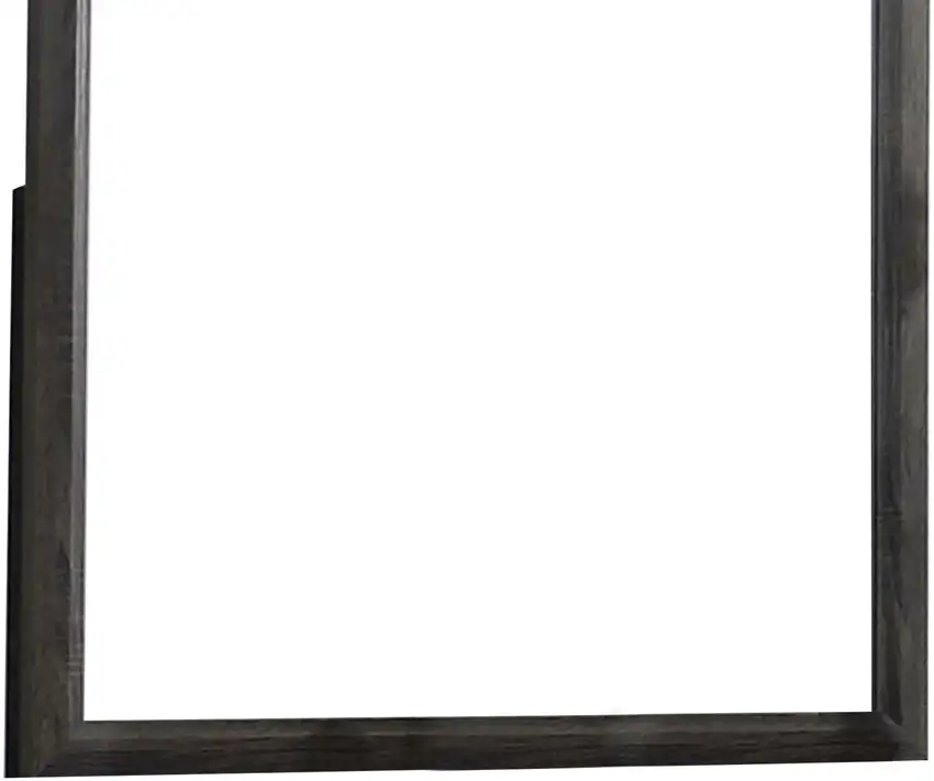 39 Inch Contemporary Wooden Frame Mirror, Gray Photo 3