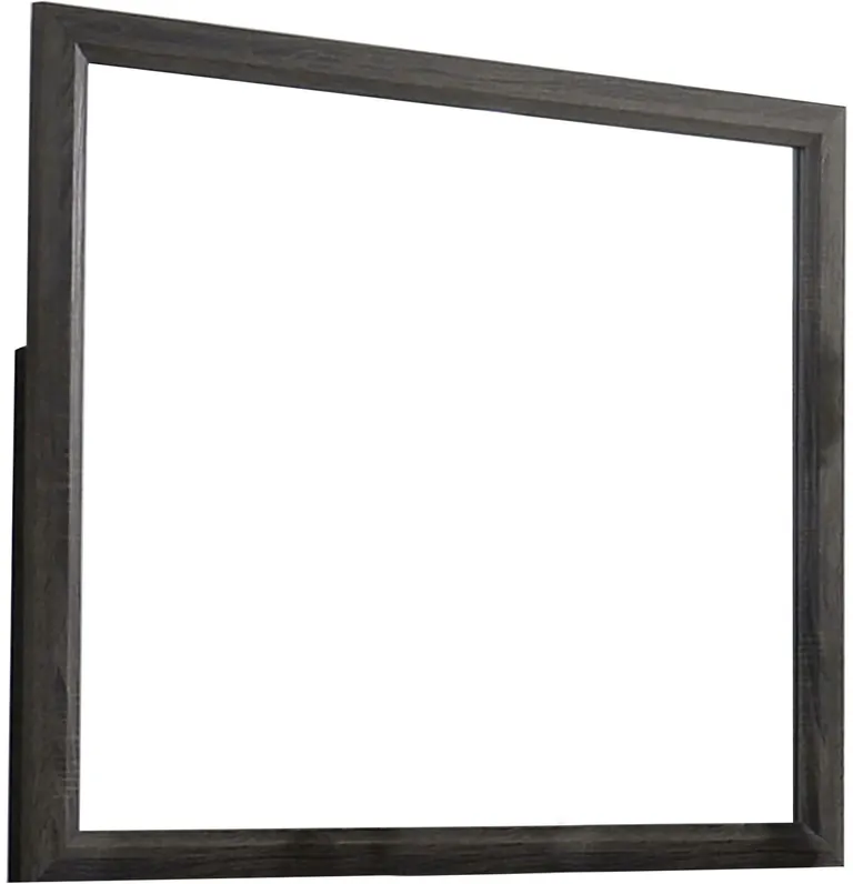39 Inch Contemporary Wooden Frame Mirror, Gray Photo 1