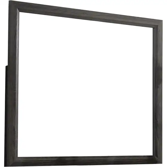 39 Inch Contemporary Wooden Frame Mirror, Gray Photo 1