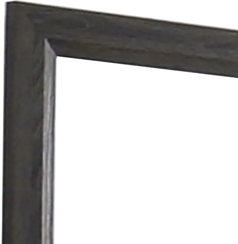 39 Inch Contemporary Wooden Frame Mirror, Gray Photo 4