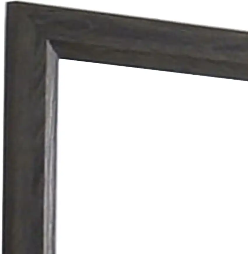 39 Inch Contemporary Wooden Frame Mirror, Gray Photo 4