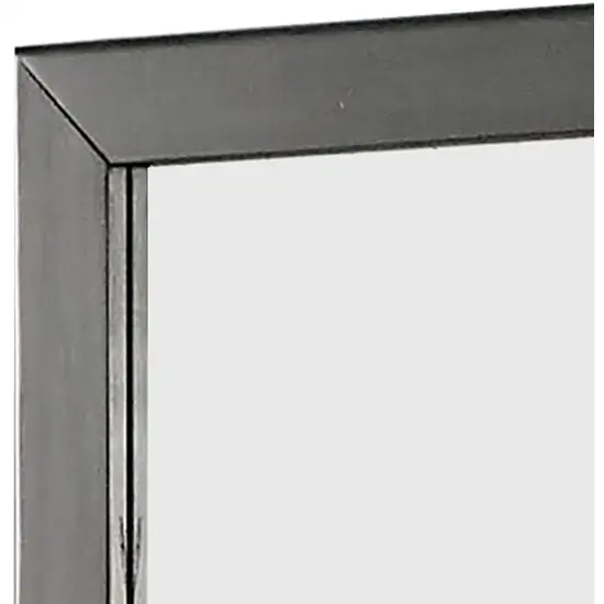 32 Inch Transitional Style Wooden Frame Mirror, Gray Photo 4