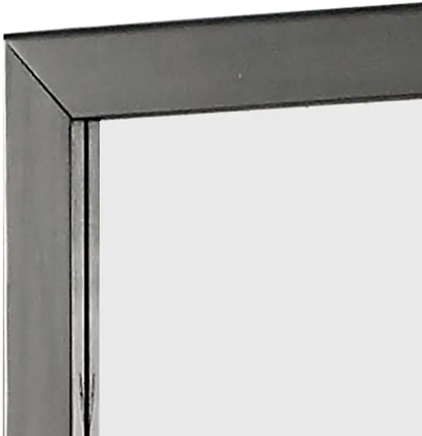 32 Inch Transitional Style Wooden Frame Mirror, Gray Photo 4
