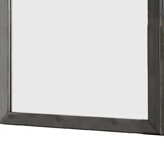 32 Inch Transitional Style Wooden Frame Mirror, Gray Photo 3