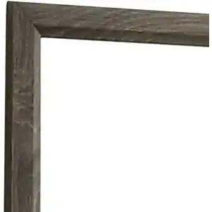 Photo of 35 Inch Transitional Style Wooden Frame Mirror, Gray
