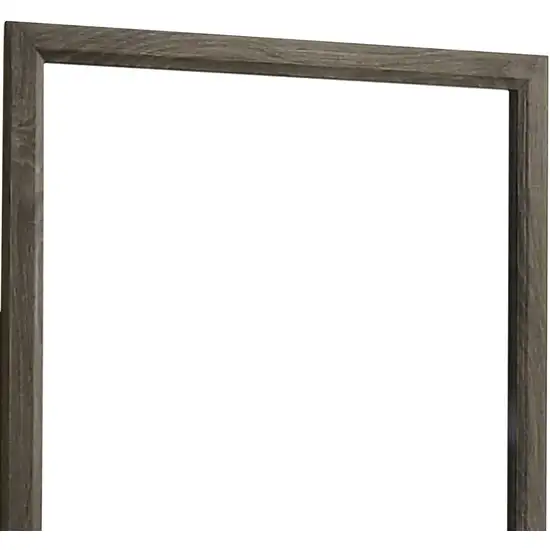 35 Inch Transitional Style Wooden Frame Mirror, Gray Photo 2