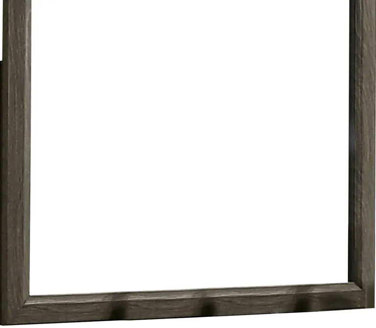 35 Inch Transitional Style Wooden Frame Mirror, Gray Photo 5