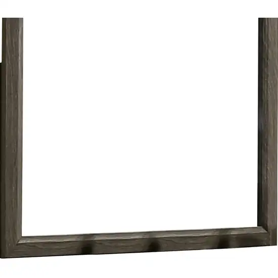 35 Inch Transitional Style Wooden Frame Mirror, Gray Photo 3