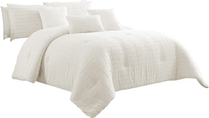 6 Piece Cotton King Comforter Set with Fringe Details Photo 1