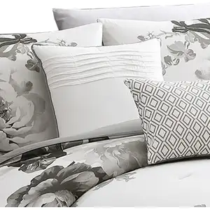 Photo of 7 Piece Cotton Queen Comforter Set with Floral Print