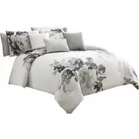 Photo of 7 Piece Cotton Queen Comforter Set with Floral Print