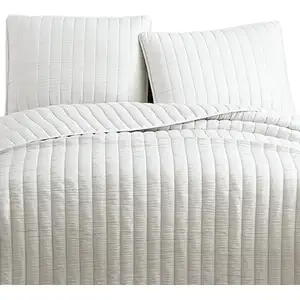 Photo of 3 Piece Crinkles King Size Coverlet Set with Vertical Stitching