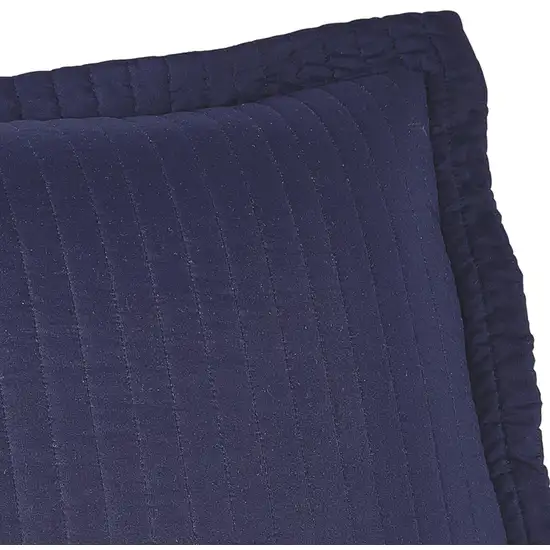 3 Piece Fabric King Coverlet Set with Vertical Channel Stitching Photo 4
