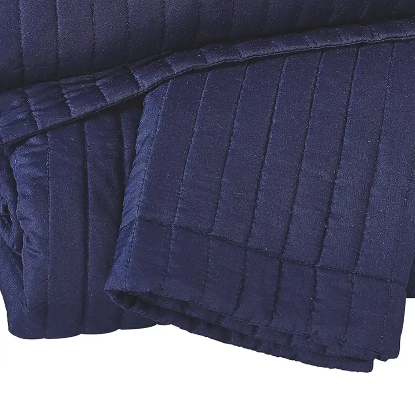 3 Piece Fabric King Coverlet Set with Vertical Channel Stitching Photo 2