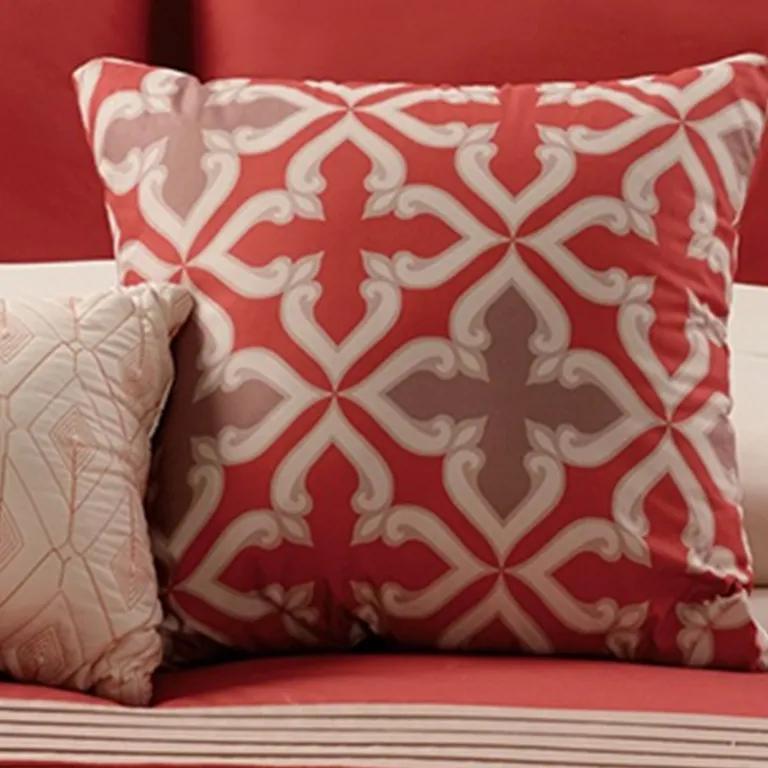8 Piece King Polyester Comforter Set with Geometric Embroidery Photo 3