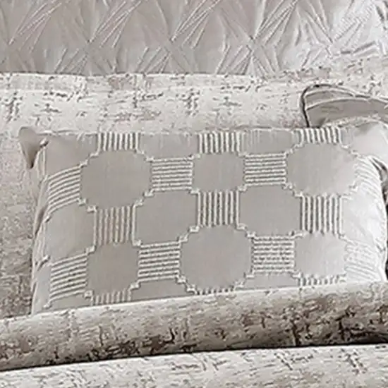 10 Piece King Polyester Comforter Set with Jacquard Print Photo 4