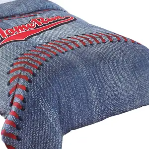 Photo of 6 Piece Polyester Full Comforter Set with Baseball Inspired Print