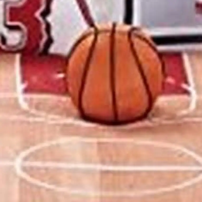 3 Piece Polyester Twin Comforter Set with Basketball Court Print, Multicolor Photo 3