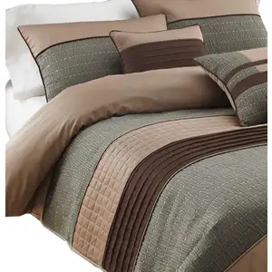 Photo of 7 Piece Queen Comforter Set with Pleats and Texture