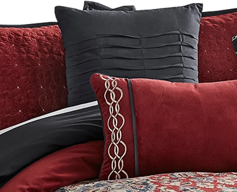 9 Piece Queen Size Comforter Set with Medallion Print Photo 3