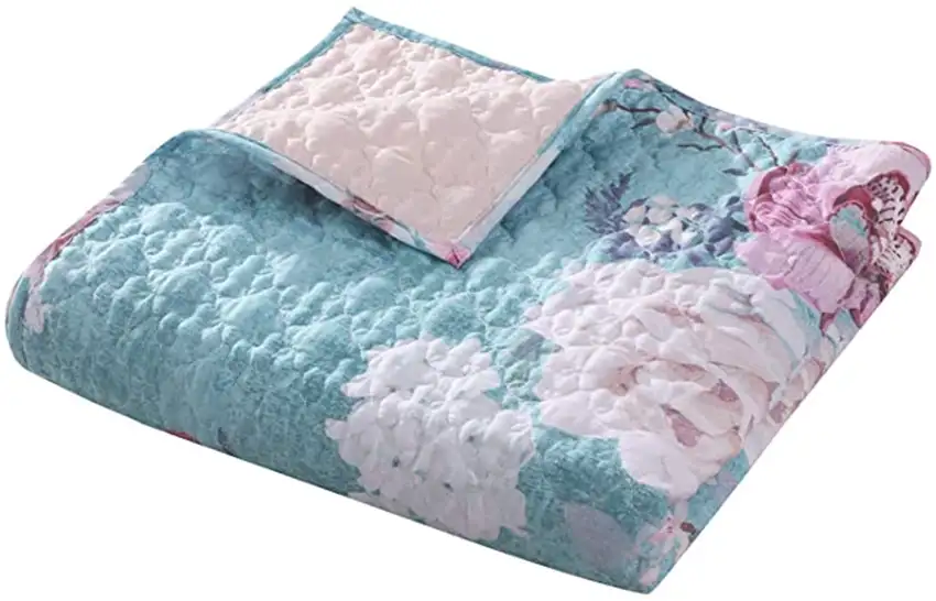 50 x 60 Inch Microfiber Throw Blanket, Floral Print Photo 2
