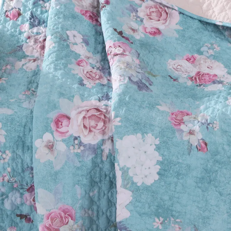 50 x 60 Inch Microfiber Throw Blanket, Floral Print Photo 3