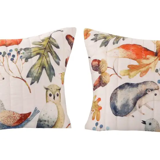26 x 20 Inches Standard Pillow Sham with Fox and Owl Print Photo 3