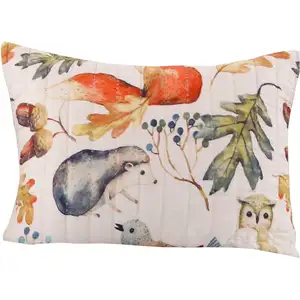 Photo of 26 x 20 Inches Standard Pillow Sham with Fox and Owl Print