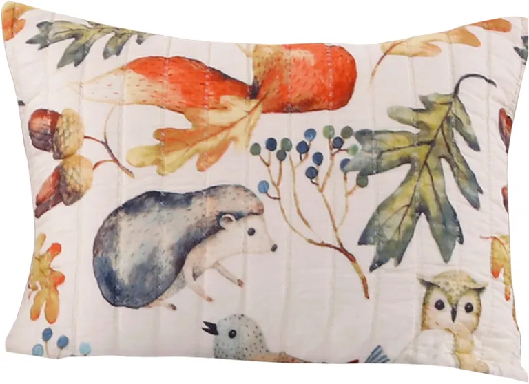 26 x 20 Inches Standard Pillow Sham with Fox and Owl Print Photo 2