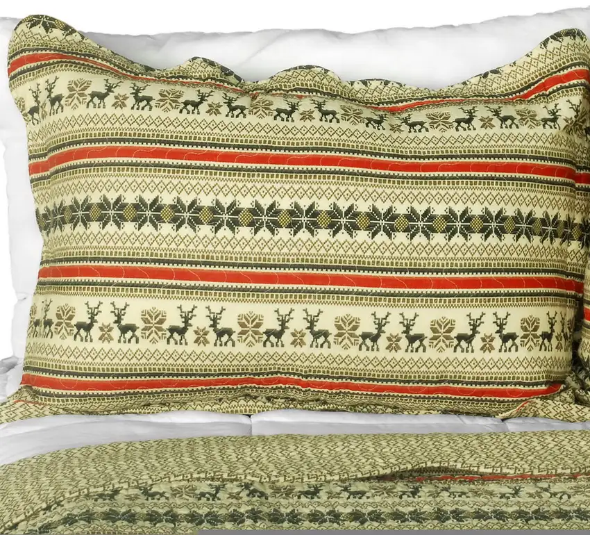 A Long Summer - 3PC Cotton Contained Vermicelli-Quilted Patchwork Quilt Set (Full/ Size) Photo 2