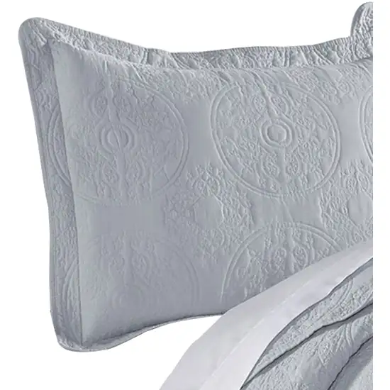 Ada 3 Piece Microfiber Full Size Quilt Set, Mandala Embroidery Photo 2