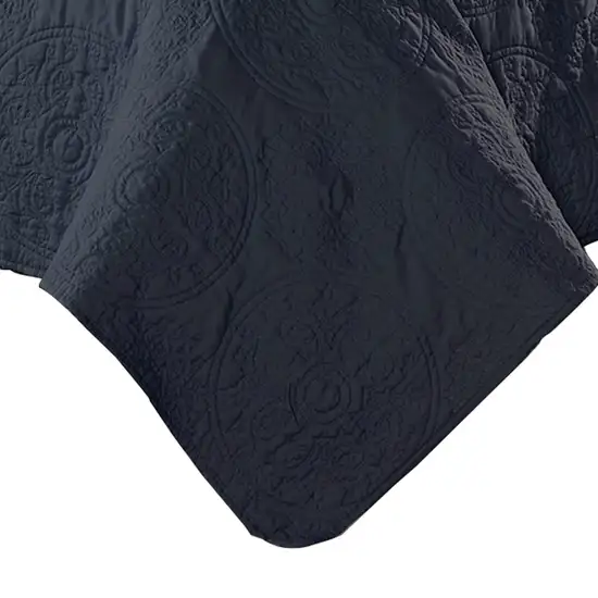 Ada 3 Piece Microfiber Full Size Quilt Set, Mandala Embroidery Photo 4