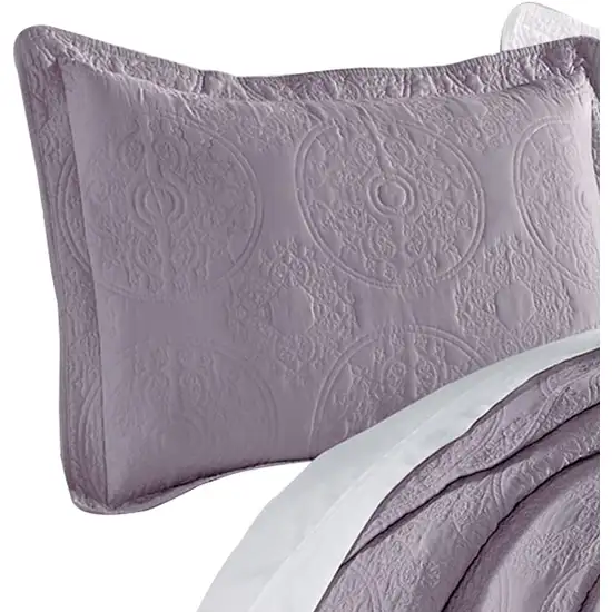 Ada 2 Piece Microfiber Twin Size Quilt Set, Mandala Embroidery Photo 2