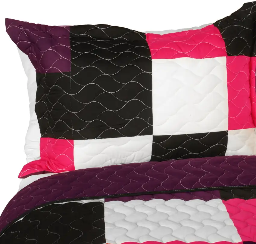 Afterglow - 3PC Vermicelli - Quilted Patchwork Quilt Set (Full/ Size) Photo 3