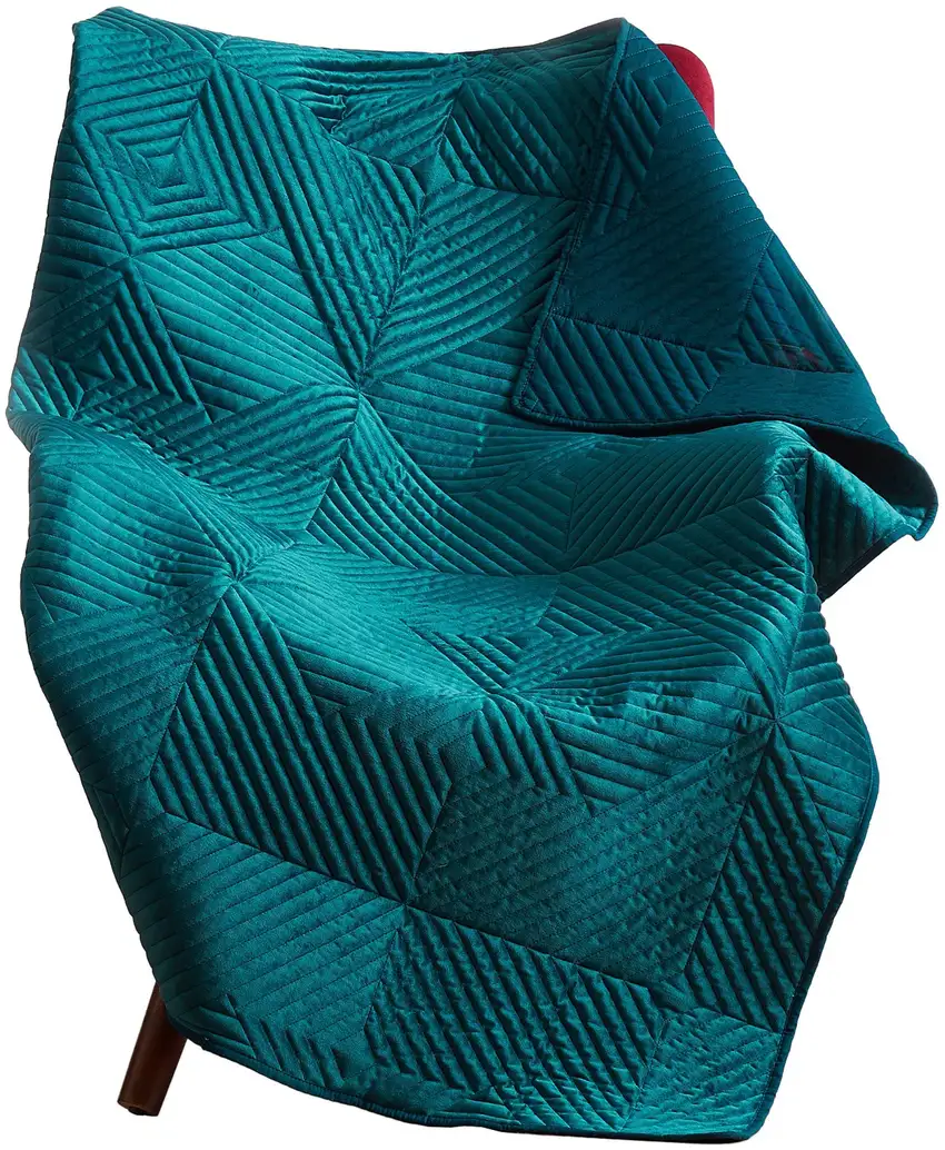 Ahab 60 x 50 Quilted Throw Blanket, Polyester Filling, Dutch Velvet Photo 1