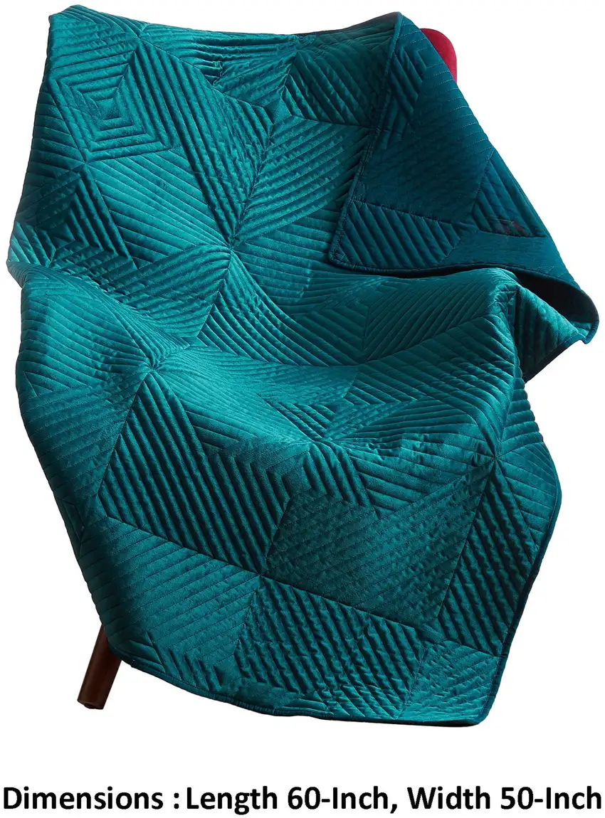Ahab 60 x 50 Quilted Throw Blanket, Polyester Filling, Dutch Velvet Photo 5