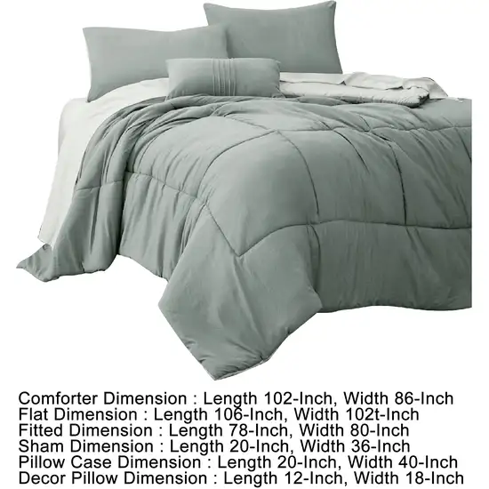 Alice 8 Piece King Comforter Set, Reversible, Soft Sage By The Urban Port Photo 6