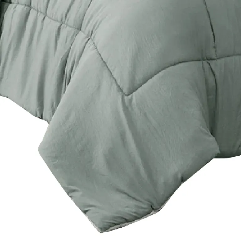 Alice 8 Piece King Comforter Set, Reversible, Soft Sage By The Urban Port Photo 4
