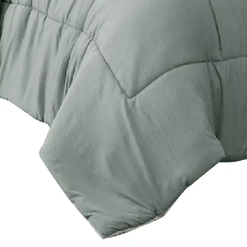 Alice 8 Piece King Comforter Set, Reversible, Soft Sage By The Urban Port Photo 4