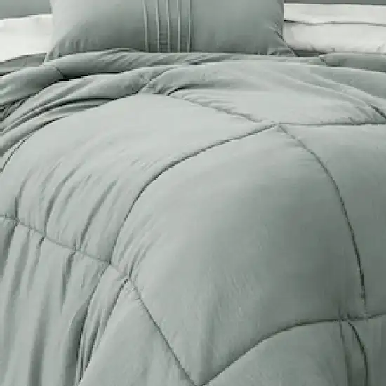 Alice 8 Piece King Comforter Set, Reversible, Soft Sage By The Urban Port Photo 3