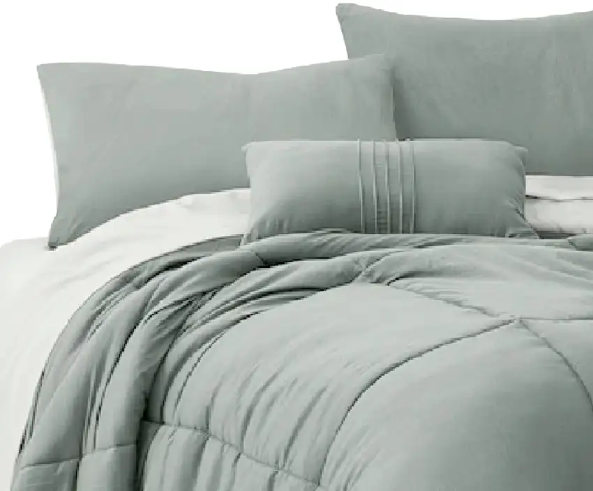 Alice 8 Piece King Comforter Set, Reversible, Soft Sage By The Urban Port Photo 2