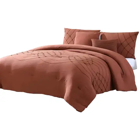 Alice 5 Piece Microfiber Queen Comforter Set, Stitched, The Urban Port Photo 1