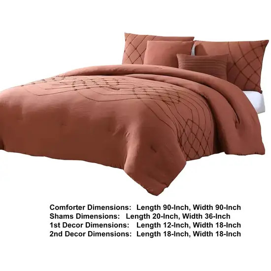 Alice 5 Piece Microfiber Queen Comforter Set, Stitched, The Urban Port Photo 5
