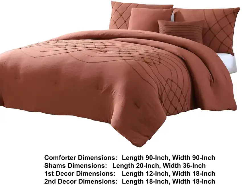 Alice 5 Piece Microfiber Queen Comforter Set, Stitched, The Urban Port Photo 5