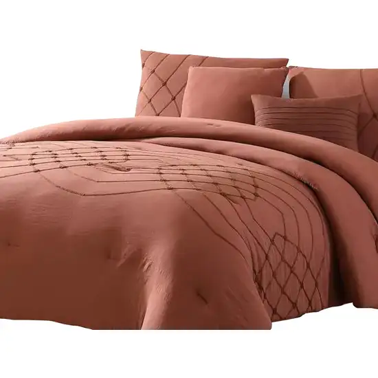 Alice 5 Piece Microfiber Queen Comforter Set, Stitched, The Urban Port Photo 4