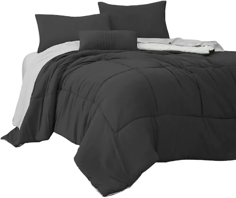 Alice 8 Piece Queen Comforter Set, Soft Dark By The Urban Port Photo 1