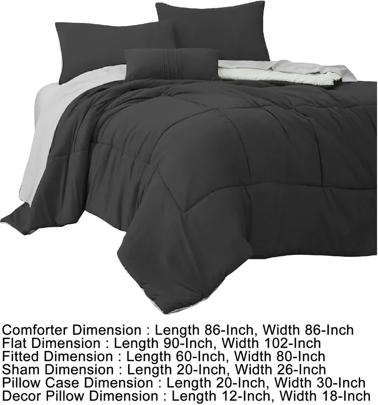 Alice 8 Piece Queen Comforter Set, Soft Dark By The Urban Port Photo 5