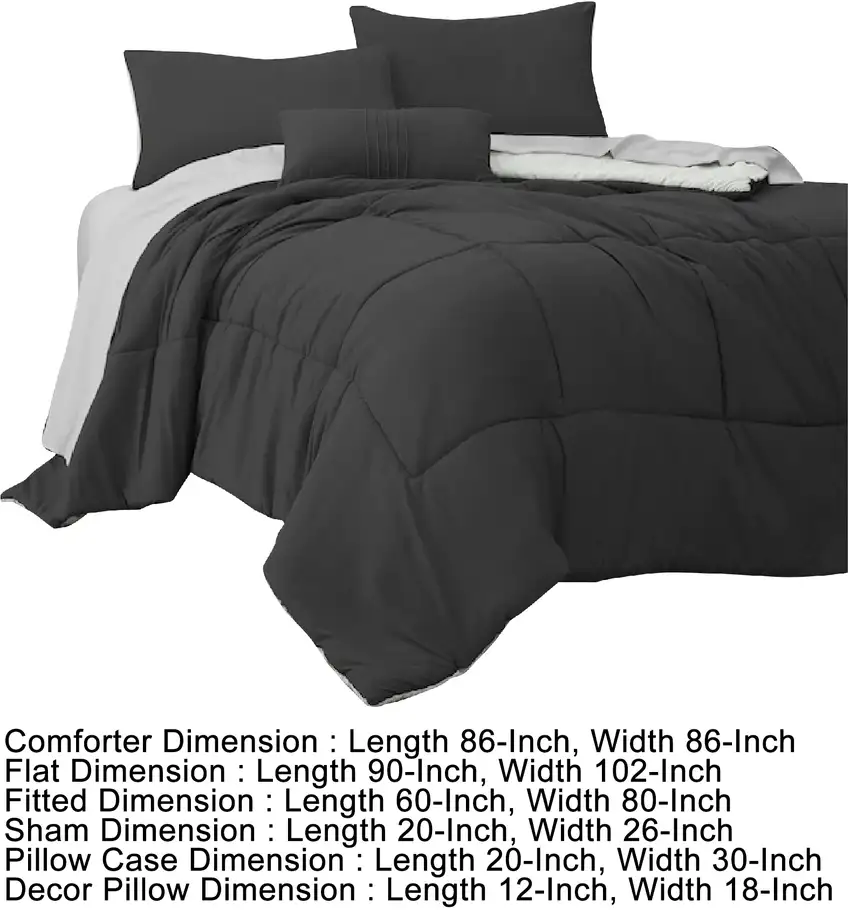 Alice 8 Piece Queen Comforter Set, Soft Dark By The Urban Port Photo 5